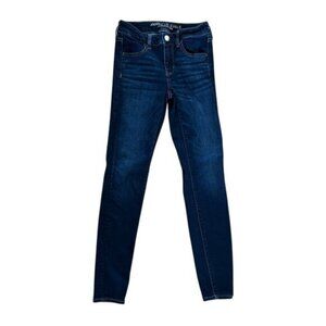 American Eagle Outfitters Jegging Dark Denim Jeans Sz 4 Stretch Skinny
